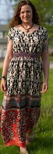 Silk Bohemian Print Size 14 Vanessa Virginia Anthropologie Maxidress